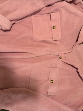 Pink Teddy Jacket with Gold-Tone Buttons